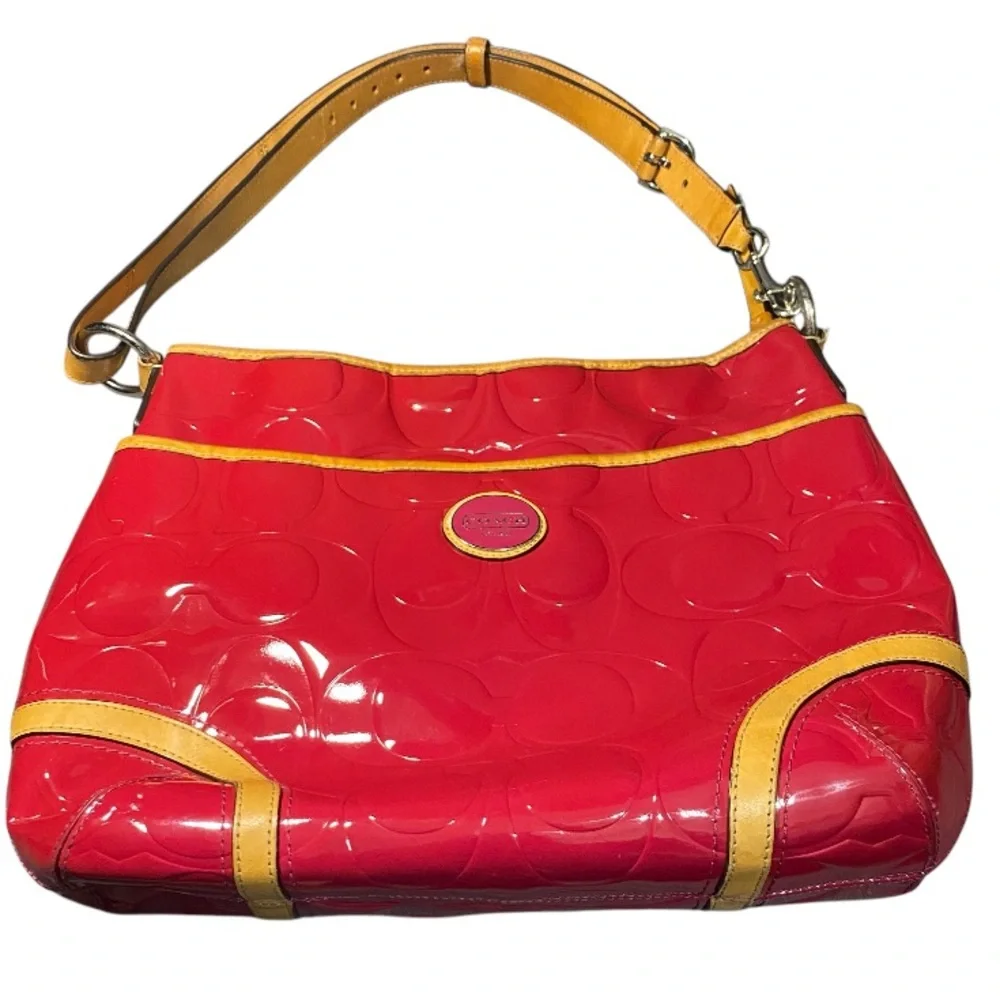 Coach Peyton Embossed Patent Leather Hobo Bag